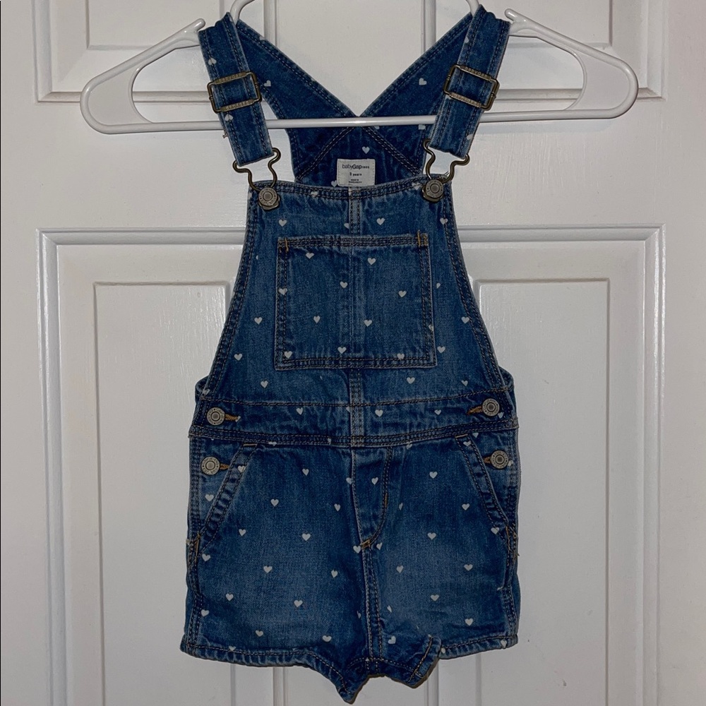 GAP Blue Denim Heart Print Kids One Piece